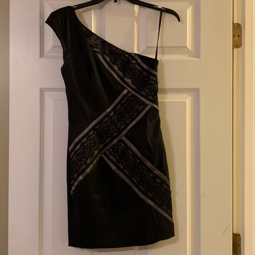 Jessica McClintock One Shoulder Black Dress